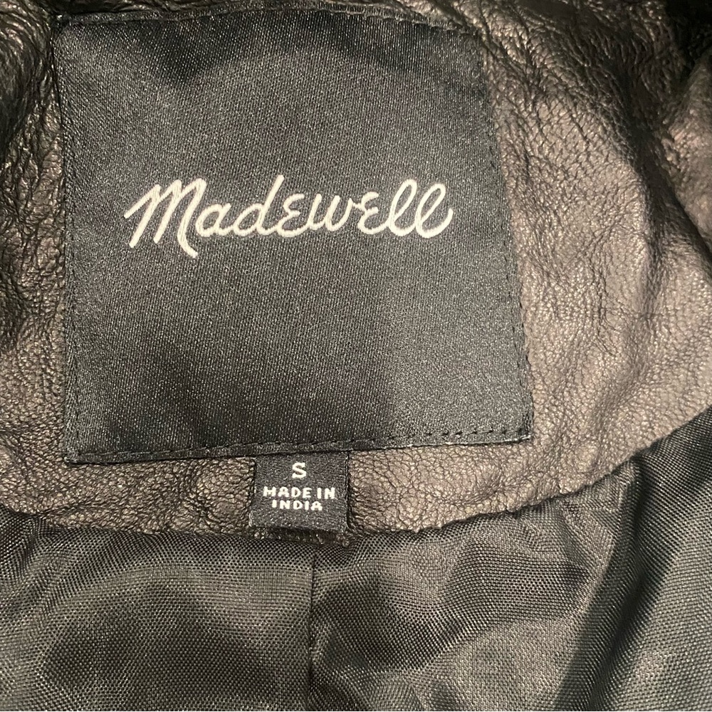 MADEWELL THE WASHED LEATHER MOTORCYCLE JACKET BIKER BLACK SIZE SMALL MOTO - Picture 7 of 7